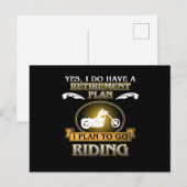 Invitation Carte Postale Plan de retraite équitation moto motocycliste moto (Devant / Derrière)