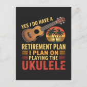 Invitation Carte Postale Plan de retraite Ukulele Drôle (Devant)