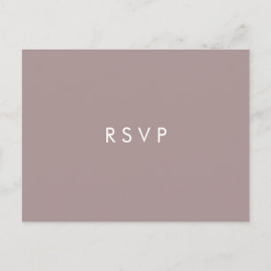 Invitation Carte Postale Plum chic minimal   CHOIX DE REPAS DE Mariage RSVP