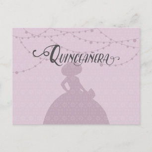 Invitation Carte Postale Plum de sucre et acier Charro Silhouette Quinceane