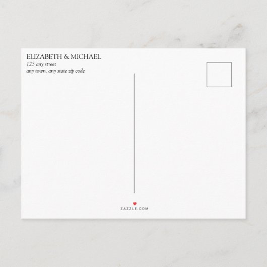 Invitation Carte Postale Plum Purple Floral Script Mariage Enregistrer La D (Dos)