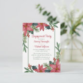 Invitation Carte Postale Poinsettia Red Floral Noël (Debout devant)