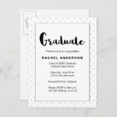 Invitation Carte Postale Points d'or Faux Noir et Blanc (Devant / Derrière)