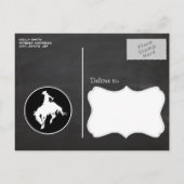 Invitation Carte Postale Pois noirs et blancs; Rodeo Cowboy (Dos)