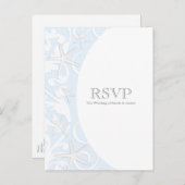 Invitation Carte Postale Poisson blanc Plage bleue Mariage élégant RSVP (Devant / Derrière)
