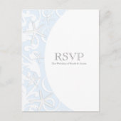 Invitation Carte Postale Poisson blanc Plage bleue Mariage élégant RSVP (Devant)