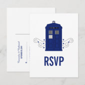 Invitation Carte Postale Police Box RSVP Postcard v3 (Devant / Derrière)