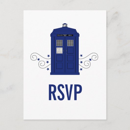 Invitation Carte Postale Police Box RSVP Postcard v3 (Devant)