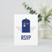 Invitation Carte Postale Police Box RSVP Postcard v3 (Debout devant)
