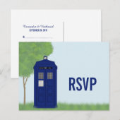 Invitation Carte Postale Police Box RSVP Postcard v4 (Devant / Derrière)