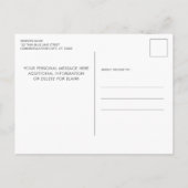 Invitation Carte Postale Police Mince Ligne Bleue Drapeau Parti de retraite (Dos)