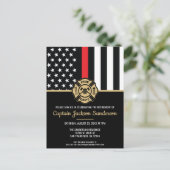 Invitation Carte Postale Pompier Pompier Service de retraite pompier (Debout devant)