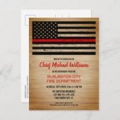 Invitation Carte Postale Pompiers Pompiers Retraite (Devant / Derrière)