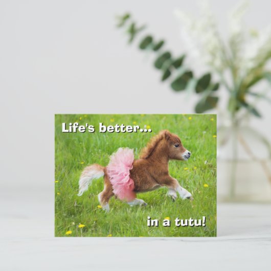 Invitation Carte Postale Pony à Tutu (Debout devant)