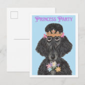 Invitation Carte Postale Poodle de fête de princesse (Devant / Derrière)