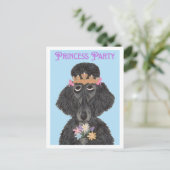 Invitation Carte Postale Poodle de fête de princesse (Debout devant)