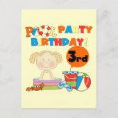 Invitation Carte Postale Pool Party 3e anniversaire T-shirts et cadeaux (Devant)