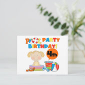 Invitation Carte Postale Pool Party 4th Birthday Tshirts et cadeaux (Debout devant)