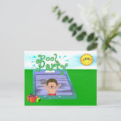 Invitation Carte Postale Pool Party Boy (Debout devant)