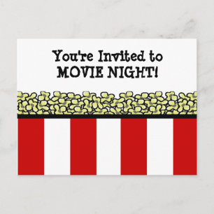 Invitation Carte Postale Popcorn