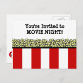 Invitation Carte Postale Popcorn (Devant / Derrière)