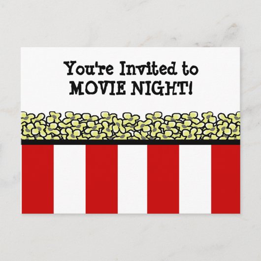 Invitation Carte Postale Popcorn (Devant)