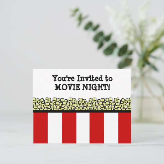 Invitation Carte Postale Popcorn (Debout devant)