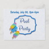 Invitation Carte Postale Popsicle Pool Party (Devant)