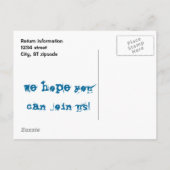 Invitation Carte Postale Porte bleue mur de briques maison ouverte (Dos)