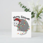 Invitation Carte Postale Possum Mange Déchets Noël Lumières Joyeux Fête de (Debout devant)