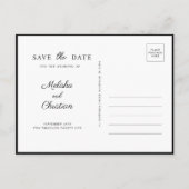 Invitation Carte Postale Postcar Enregistrer la date moderne horizontale (Dos)