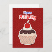 Invitation Carte Postale Postcard - Cupcake - Happy Birthday (Devant / Derrière)