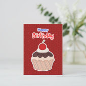 Invitation Carte Postale Postcard - Cupcake - Happy Birthday (Debout devant)