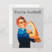Invitation Carte Postale Poster 2ÈME GUERRE MONDIALE Rosie The Riveter (Devant / Derrière)
