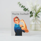 Invitation Carte Postale Poster 2ÈME GUERRE MONDIALE Rosie The Riveter (Debout devant)