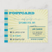 Invitation Carte Postale Poster rustique : Mariage Sandy Beach RSVP (Dos)