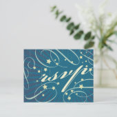 Invitation Carte Postale Poster rustique : Mariage Sandy Beach RSVP (Debout devant)