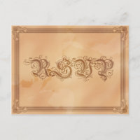 Poster vintage Style Sepia RSVP Postcard