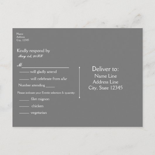 Invitation Carte Postale Pot de fleurs en bocal mason lumineux & réponse RS (Dos)