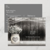 Invitation Carte Postale Pot Mason Jar & Respiration Bébé Mariage Rustique (Devant / Derrière)