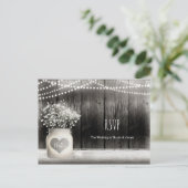 Invitation Carte Postale Pot Mason Jar & Respiration Bébé Mariage Rustique (Debout devant)