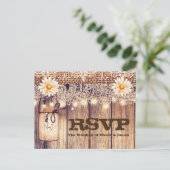 Invitation Carte Postale Pots de maçon rustiques illuminés Daises & Dentell (Debout devant)