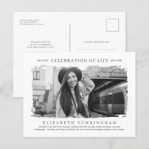 Invitation Carte Postale Pour sa célébration de la vie Photo simple moderne