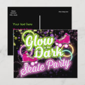 Invitation carte postale pour une SOIRÉE DE SKATE (Devant / Derrière)