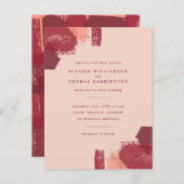 Invitation Carte Postale Poussière d'or et Mariage de peinture d'automne (Devant / Derrière)