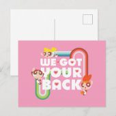 Invitation Carte Postale Powerpuff Girls : Nous Avons Ton Dos (Devant / Derrière)