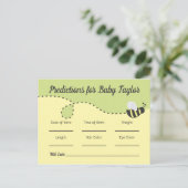 Invitation Carte Postale Prédictions de baby shower Bumblebee jaune et vert (Debout devant)