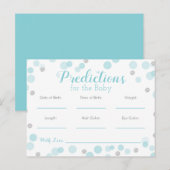 Invitation Carte Postale Prédictions pour Baby shower bébé jeu Blue Silver (Devant / Derrière)