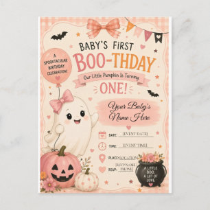 Invitation Carte Postale Premier anniversaire Halloween de bébé