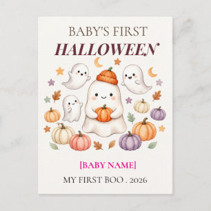 Invitation Carte Postale Premier Halloween de bébé 2026 Personnalisé Mignon